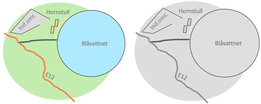 Samma kartbilder som tidigare. Lika dåliga kontraster, men nu finns åtminstone urskiljbara kantlinjer.